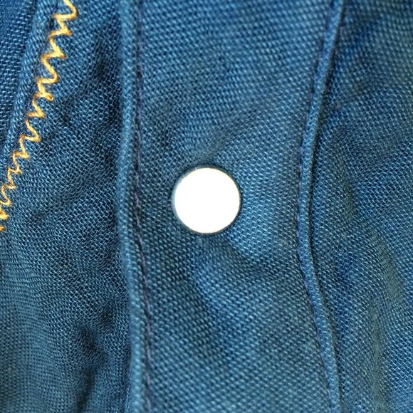 Miss Me Womens Sleeveless Embroidered Blouse Medium Blue Rhinestones Pearl Snap - Picture 7 of 10